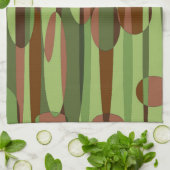 緑と茶色の球 キッチンタオル (折り畳み)