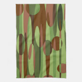 緑と茶色の球 キッチンタオル (縦)