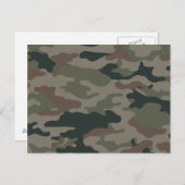 緑と茶色の陸軍カモフラージュ軍隊 ポストカード (正面/裏面)