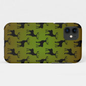 緑と茶色の鹿のシルエット柄 Case-Mate iPhoneケース (裏面(横))