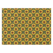 緑と茶色の黄色のオレンジ色のひまわり テーブルクロス (正面(横))