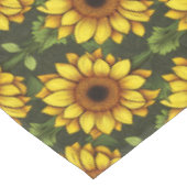 緑と茶色の黄色のオレンジ色のひまわり テーブルクロス (アングル)
