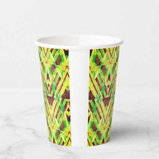 緑と茶色 紙コップ (左)