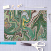 緑と茶色/金ゴールド瑪瑙パターン2 薄葉紙 (クラフト)