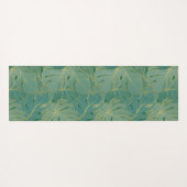 緑と葉金ゴールドの緑豊かなヤシの模様 ヨガマット (裏面(横))