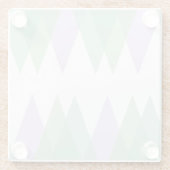 緑と薄紫の三角形 ガラスコースター (裏面)