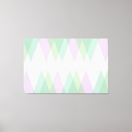 緑と薄紫の三角形 キャンバスプリント (正面)