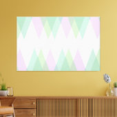 緑と薄紫の三角形 キャンバスプリント (インサイチュ (リビング))