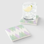 緑と薄紫の三角形 ストーンコースター (横)
