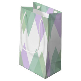 緑と薄紫の三角形 スモールペーパーバッグ
