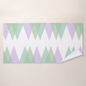 緑と薄紫の三角形 バスタオル (バスタオル)