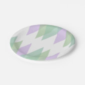 緑と薄紫の三角形 ペーパープレート (アングル)