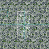 緑と藍の多肉植物 ファブリック (タイル)