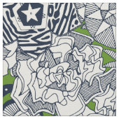 緑と藍の多肉植物 ファブリック (クローズアップ)