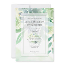 緑と藍の多肉白い花結婚の