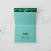 緑と装飾された折り畳まれたグリーティングカード カード (内部)