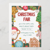 緑と赤のかわいいクリスマスフェア シーズンカード (正面/裏面)