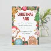 緑と赤のかわいいクリスマスフェア シーズンカード (スタンド正面)