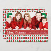 緑と赤のアーガイルカスタム シーズンカード (正面/裏面)