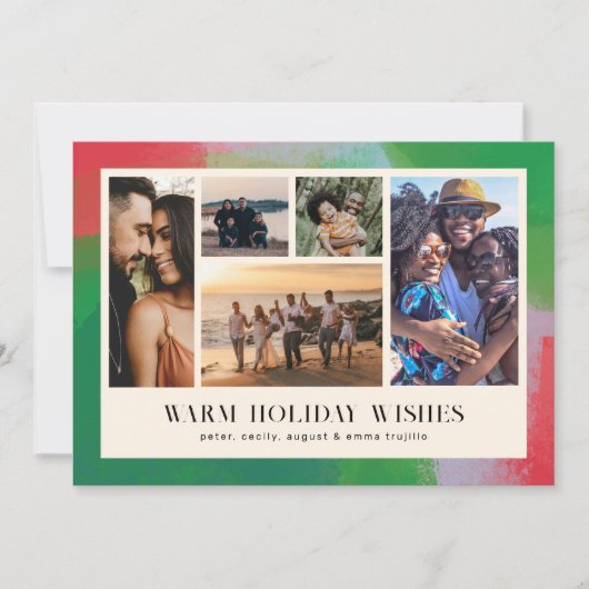 緑と赤のアートフ絵を描レームと写真5 シーズンカード (正面)