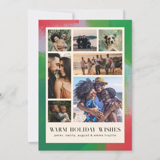 緑と赤のアートフ絵を描レームと写真7 シーズンカード (正面)