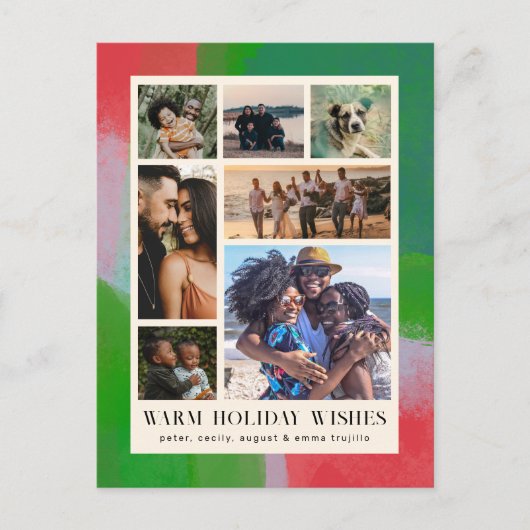 緑と赤のアートフ絵を描レームと写真7 シーズンポストカード (正面)