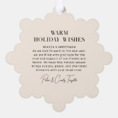 緑と赤のアートフ絵を描レーム写真 オーナメントカード (裏面)