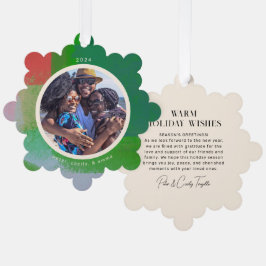 緑と赤のアートフ絵を描レーム写真 オーナメントカード