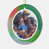 緑と赤のアートフ絵を描レーム2枚の写真 セラミックオーナメント (左)