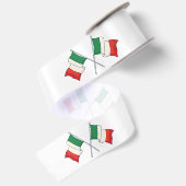 緑と赤のイタリア国旗パターン サテンリボン (裏面)