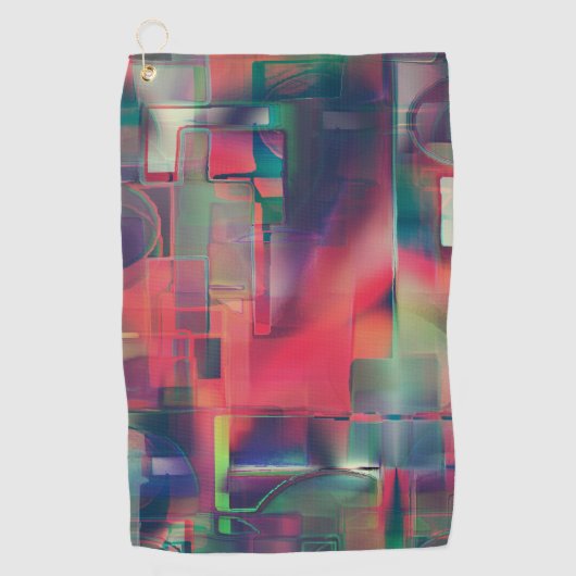 緑と赤のイメージレイヤとわずかに壁の色調 ゴルフタオル (正面)