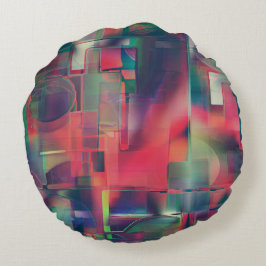 緑と赤のイメージレイヤとわずかに壁の色調 ラウンドクッション