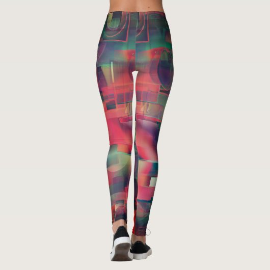 緑と赤のイメージレイヤとわずかに壁の色調 レギンス (裏面)