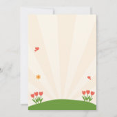 緑と赤のイラスト入り母の日招待状 招待状 (裏面)