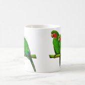 緑と赤のオウム コーヒーマグカップ (中央)