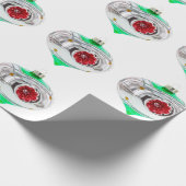 緑と赤のオーナメント包装紙 ラッピングペーパー (角)