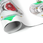 緑と赤のオーナメント包装紙 ラッピングペーパー (ロールコーナー)