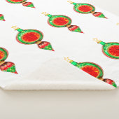 緑と赤のオーナメント　ホワイトシェルパブランケット シェルパブランケット (3/4)