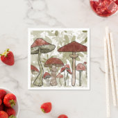 緑と赤のキノコ スタンダードカクテルナプキン (インサイチュ)