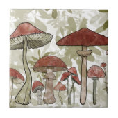 緑と赤のキノコ タイル (正面)