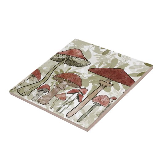 緑と赤のキノコ タイル (側面)