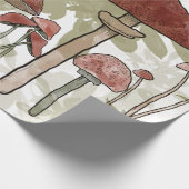 緑と赤のキノコ ラッピングペーパー (角)