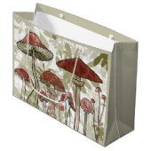 緑と赤のキノコ ラージペーパーバッグ (正面アングル)