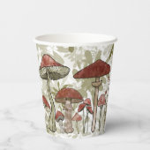 緑と赤のキノコ 紙コップ (裏面)