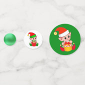 緑と赤のクリスマスエルフ コンフェッティ (正面)