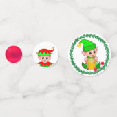 緑と赤のクリスマスエルフ コンフェッティ (裏面)