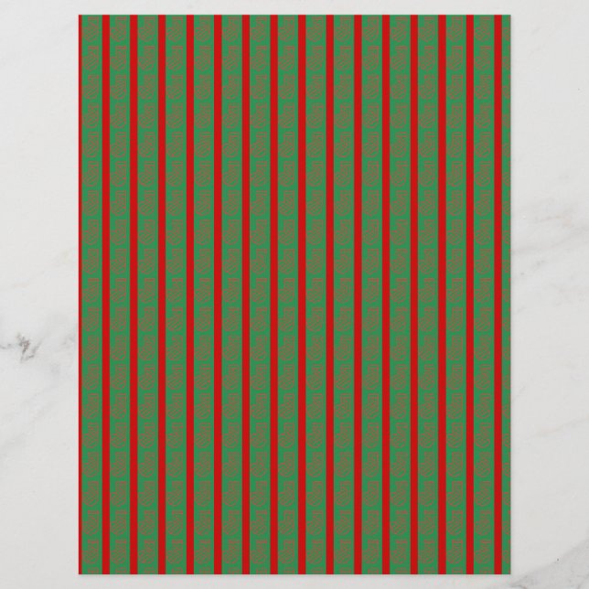緑と赤のクリスマスストッキング（赤と緑の背景） レターヘッド (正面)