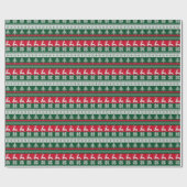緑と赤のクリスマスセーターヴィンテージクリスマス ラッピングペーパー (フラット)