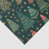 緑と赤のクリスマスツリーと星のクリスマス 薄葉紙 (詳細)