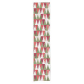 緑と赤のクリスマスツリー ショートテーブルランナー (正面)